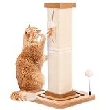 CanadianCat Company | Kratzstamm für Katzen - Karlo - mit Spielzeug | interaktives Katzenspielzeug selbstbeschäftigung | Ø14cm Kratzsäule | ca. 33 x 33 x 67 cm