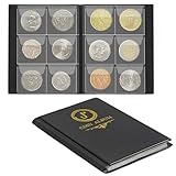 Münzalbum mit 60 Fächern, Münzhalter mit Sammelhüllen, Münzsammelbuch für Penny/Nickel/Dime/EIN Pfund/20 Pence/10 Pence CS3706BK