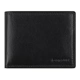 bugatti Savona Geldbörse aus vegetabilem Büffelleder, RFID-Portemonnaie Querformat, Leder-Wallet für Herren, schwarz