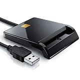 CSL - USB Chipkartenleser SmartCard Reader - Plug and Play - Power Status-LED - USB Bus-Powered - HBCI Fähig - Windows 10 11 kompatibel - schwarz - KEIN PERSONALAUSWEIS