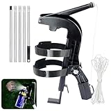 Hausio Gelb Sprühdosen Verlängerung Adapter mit 2/4m Teleskopstange, Sprühdosen Adapter für Spraydosen, Wespenspray mit langem Ssprührohr, Einstellbarer Sprühdosenhalter (Schwarz mit 2m Stange)