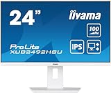 iiyama Prolite XUB2492HSU-W6 60,5cm 23,8' IPS LED-Monitor Full-HD 100Hz HDMI DP USB3.2 Höhenverstellung Pivot FreeSync weiß