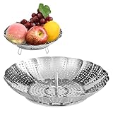 Vicloon Dampfeinsatz für Topf,Einstellbar Dünsteinsatz (15cm-27cm),Edelstahl Dampfgarer, Dampfgarer Einsatz für Topf für Gemüse, Fisch Meeresfrüchte und verschiedenes Kochen
