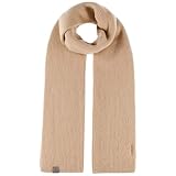 LIERYS Uni Merino Strickschal One Size Damen/Herren (ca. 180 cm x 30 cm) - blauer Schal aus 100% Merinowolle - In Deutschland hergestellt - Herbst/Winter beige One Size