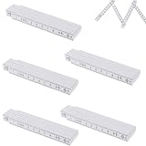 5 Stücke Zollstock Metermaß Gliedermaßstab 1 Meter Zollstock Aus Kunststoff Faltbar Bequemer Speicher für Baustellen Häuser Büros oder Workshops（Weiß）