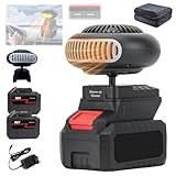 Auto Heizung Mit Akku, 2026 Neu Mini Akku Heizlüfter Mit Kippschutz, Wiederaufladbare Tragbare 170w Auto Heizung Mit 2 Stufen (30-80°C) Kabellos für Auto, Büro & Zuhause (96V,2 Batterie)