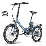 Fafrees E-Bike Klapprad 20 Zoll, Elektrofahrrad Ebike Herren 36V 16.75Ah Akku, E-Fahrrad Damen 250W, Pedelec 25km/h, Reichweite bis zu 130 km, F20 Light (Fahrradschloss, Blau)