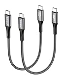 Silkland USB C auf USB C Kabel Kurz 2Stück 25CM 3A/20V 60W, PD 3.0 & QC 4.0+, Ladekabel für iPhone 16 15/Pro/Pro Max/Plus, Samsung S24/S24 Ultra/S23/S22/S21, iPad Pro/Air/Mini, MacBook Air/Pro, Pixel