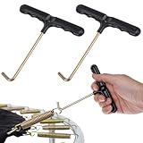 Federspanner Trampolin 2 Stück Trampolin Werkzeug T-Haken, Metall Federzug T-Haken Heringe Abzieher zum Springen für Jumping Springen Federzug