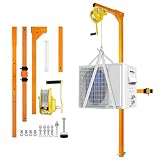 Klimagerät Hebewerkzeug – 15 m Höhe, 180 kg Kapazität, Kranhalterung für AC-Installation im Freien, manuelle Seilwinde, robuste Hebekräne, langlebiges orangefarbenes Design
