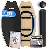 NEOLYMP Balance Board Holz – Gleichgewichtstrainer für Erwachsene & Kinder – rutschfest & bis 210 kg belastbar – 7 Schwierigkeitsstufen – Magnetisch einstellbar – Surfboard Wackelbrett