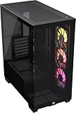 CORSAIR 3500X ARGB Mid-Tower ATX PC-Gehäuse - Gehärtetes Panorama-Glas - Umgekehrte Verbindung Motherboard-Kompatibel - 3x CORSAIR RS120 ARGB-Lüfter Enthalten - Schwarz