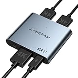 HDMI Splitter 1 In 2 Out 4K 60Hz 4:4:4, AVIDGRAM HDMI 2.0 Splitter 4K HDR with Copy, Downscaler, and Auto Mode Compatible with Xbox, PS4 Pro, PS5