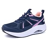 GANNOU Walkingschuhe Damen Arch Support Walking Schuhe Laufschuhe Damen Sportschuhe Turnschuhe mit Dämpfung Blau 38 EU