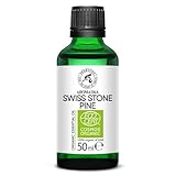 Zirbelkiefer Öl Bio 50 ml - Pinus Cembra - Naturreines Ätherisches BIO-Öl - Zirbenöl für Sauna - Aroma Diffuser - Duftlampe - Raumduft - Frisches Aroma - Zirbelkiefernöl für Schönheit