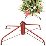 Pextian Weihnachtsbaumständer, 50cm Christbaumständer, Metall Tannenbaumständer mit rutschfeste Gummifüße, Weihnachtsbaum Ständer für 1.2M - 2.5M Weihnachtsbaum, Rot Christbaumständer 19,7 Zoll