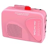 Kassettenrekorder, AM/FM-Radio, Walkmaner Tragbarer Kassettenrekorder, Aufnahme auf Kassette, Integrierter Lautsprecher, Manuelle Aufnahme – T201 (Rosa)