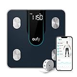 eufy Smart Scale P2 Digitale Waage mit Bluetooth, WLAN, 15 Tastenmessungen einschließlich Gewicht, Körperfett, BMI, Muskel- & Knochenmasse, 3D Virtual Body Mod, Hohe Genauigkeit, IPX5 Wasserdicht