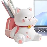 Niedlicher Schreibtisch-Organizer – Stifteköcher in Katzenform, Stiftehalter aus Harz für Arbeitszimmer oder Büros | Lustige und funktionale Aufbewahrungslösung für Schreibwaren, Schreibutensilien,