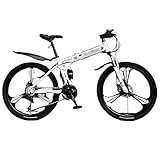 CASEGO Mountainbike, faltbar, mit einem Wort, Rahmen aus Karbonstahl, doppelte Scheibenbremse, variable Geschwindigkeit, Hinterrad, Unisex (B 66 cm)