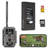 GardePro X50 Pro Max 4G LTE Wildkamera mit Live-Streaming, Wiederaufladbare 8000mAh Akku, integrierte SD Karte, 48MP 1296P, X50PLMB Wildtierkamera mit bewegungsmelder nachtsicht, Handyübertragung