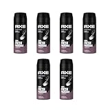 AXE Deo Deospray Bodyspray Black Night ohne Aluminiumsalze 6er Pack Männerdeo im Set Herren Men (6x 150ml)