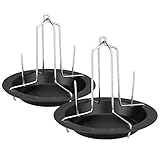 WELLGRO 2er SET Hähnchenbräter - Hähnchen Ständer - Bräter - Hähnchen Grill - Hähnchengriller - Geflügelbräter - Geflügel - Brathähnchen