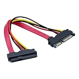 cablecc SFF-8482 SAS 29 Pin auf SATA 22pin Festplatte Raid Verlängerungskabel mit 15 Pin SATA Stromanschluss