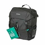 Basil Discovery 365D Gepäckträgertasche M – leichte, wasserdichte Einzeltasche – 9 L – sportlich – Schwarz Meliert – 12×25×33 cm