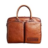 LRFVADW MenGenuine Leather Handbag Business Casual Retro Briefcase Shoulder Messenger Tree Ointment Computer Bag