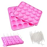 thirei Cake Pop Formen Backen, Silikon Lutscher Formen Tablett DIY Süßigkeiten Schimmel Werkzeug ，2 Stück Silikon Lollipop Formen, Cake Pop Sticks mit 100 Stück für Süßigkeiten