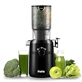 Fretta Entsafter,Slow Juicer mit 108MM Breite und Größere Fütterungsröhre,Füllvolumen für ganze Gemüse und Obst,BPA-frei Tritan-Material Entsafter,Einfacher Installation,200W