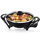 Elektrische pfanne Scheffler Elektropfanne mit deckel, Elektrische Multipfanne,mit Antihaftbeschichtet, Ø 34 cm, 1500 W (EFP-005)