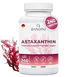 Bandini® Astaxanthin 240 Tabletten für 8 Monate (1 Tablette pro Tag) | Hochdosiert 8 mg pro Tablette | Natürliches Astaxanthin aus Haematococcus Pluvialis Algen | Magnesiumstearatfrei, GMO-frei