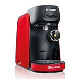 Bosch Tassimo finesse friendly Kapselmaschine TAS163E, 70 Getränke, intensiverer Kaffee auf Kopfdruck, Abschaltautomatik, nachhaltig, perfekt dosiert, 1400 W, rot/schwarz