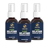 VITACTIV Melatonin Einschlafspray - Gemischte Früchte - 1155 Tage Vorrat, Hochdosiert - Melatonin Spray plus Passionsblumen Extrakt, Vitamine B1 und B6 - Zuckerfrei & Vegan - 150ml Sofort-Spray