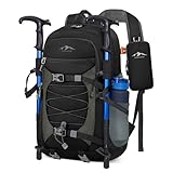 RAINSMORE Wanderrucksack Herren Damen 40L Rucksack Wasserdicht Groß Reiserucksack Leicht Faltbarer Trekkingrucksack mit Abnehmbare Handytasche für Bergsteigen Wandern Klettern Radfahren Camping Reisen
