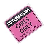 Holibanna Warnschild-wandaufkleber Mädchen Wandtattoo Zeichen Für Schlafzimmer Schilder Für Mädchenzimmer Pinkfarbene Wanddekoration Ästhetische Wohnungseinrichtung Pvc Rosa