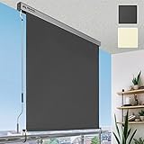 Sol Royal Senkrechtmarkise 180x250 cm MS5 Markise – Robuster Balkonsichtschutz Abnehmbare Handkurbel Wasserabweisender Sonnenschutz Terrasse Balkon Garten Wetterfeste Vertikalmarkise Anthrazit