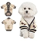 Hundepullover, Gestricktes Hundepulli für Kleine Mittlere Hunde, Niedlich Hunde Pullover Katzenpullover, Weiche Hundekleidung, Warme Strickkleidung Pullover Hundes (Beige,XS)