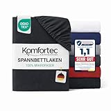 Komfortec Mikrofaser Spannbettlaken 90x200 cm – Weiches Spannbetttuch mit Rundumgummi – Fitted Sheet für Matratzen bis 30 cm – Anthrazit – Oeko-Tex – Pflegeleicht & Hautfreundlich – 90g/m²