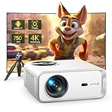 【Andriod TV】Beamer Full HD 1080P WiFi Bluetooth Beamer 4K Unterstützung, Elektrischer Fokus 750ANSI Beamer, Auto Trapezkorrektur Video Beamer Heimkino mit Stativ, für Android/iPhone/Laptop/Tablet/PS5