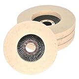 4er Pack Polierscheiben 125mm - Filz-Polieraufsatz für Winkelschleifer/Exzenterschleifer - Polieren von Edelstahl, Holz, Kunststoff & Lack
