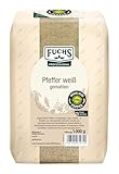 Fuchs Professional - Pfeffer weiß gemahlen | Warm-würziges Aroma zum Abschmecken von Gerichten | Profi-Qualität für Großverbraucher und Gastronomie | 1 kg im recyclebaren Beutel