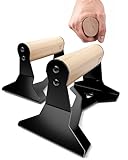 PULLUP & DIP Liegestützgriffe mit ergonomischem Holz Griff und hochbelastbarem Stahl - Rutschfeste Push-Up bars Handstandbarren für Krafttraining und Calisthenics