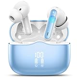 Bluetooth Kopfhörer, Kopfhörer Kabellos Bluetooth 5.3 In Ear Kopfhörer mit 4 ENC Noise Cancelling Mic, Kabellose Kopfhörer Tiefer Bass Wireless Earbuds 40Std, IP7 Wasserdicht Ohrhörer, Blauer See