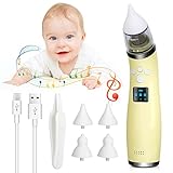 Nasensauger Baby fur Neugeborene, A8 Elektrisch Nasensauger Staubsauger mit 3 Saugstarken, 4 Silikon Dusen und Musik Beruhigender Funktion, Automatisch Nasal Aspirator fur Nase Rotz/Kleinkinder/Kinder