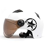 Karlak Motorradhelm, beständig, Leicht, Warme Stoffe mit Schaumstoffpolster, Verstellbare Größe, Rot/Weiß/Rosa/Blau/Schwarz (optional), Geeigneter Kopfumfang: 54–60 Cm, Zum Klettern, (Weiß)