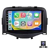 Android 14 Autoradio Stereo Für Toy-ota Aygo/Peu-geot 108/Citr-oen C1 2015-2020 Wireless Carplay Android Auto 9 Zoll Touchscreen GPS Navigation Bluetooth WiFi FM RDS SWC Rückfahrkamera(Size:L800)