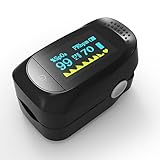 Pulsoximeter,Fingerpulsoximeter,Oximeter ideal zur schnellen Messung der Sauerstoffsättigung (SpO2)-Einfacher Pulsmesser für Erwachsene–OLED Anzeige (A, 1 Stück)